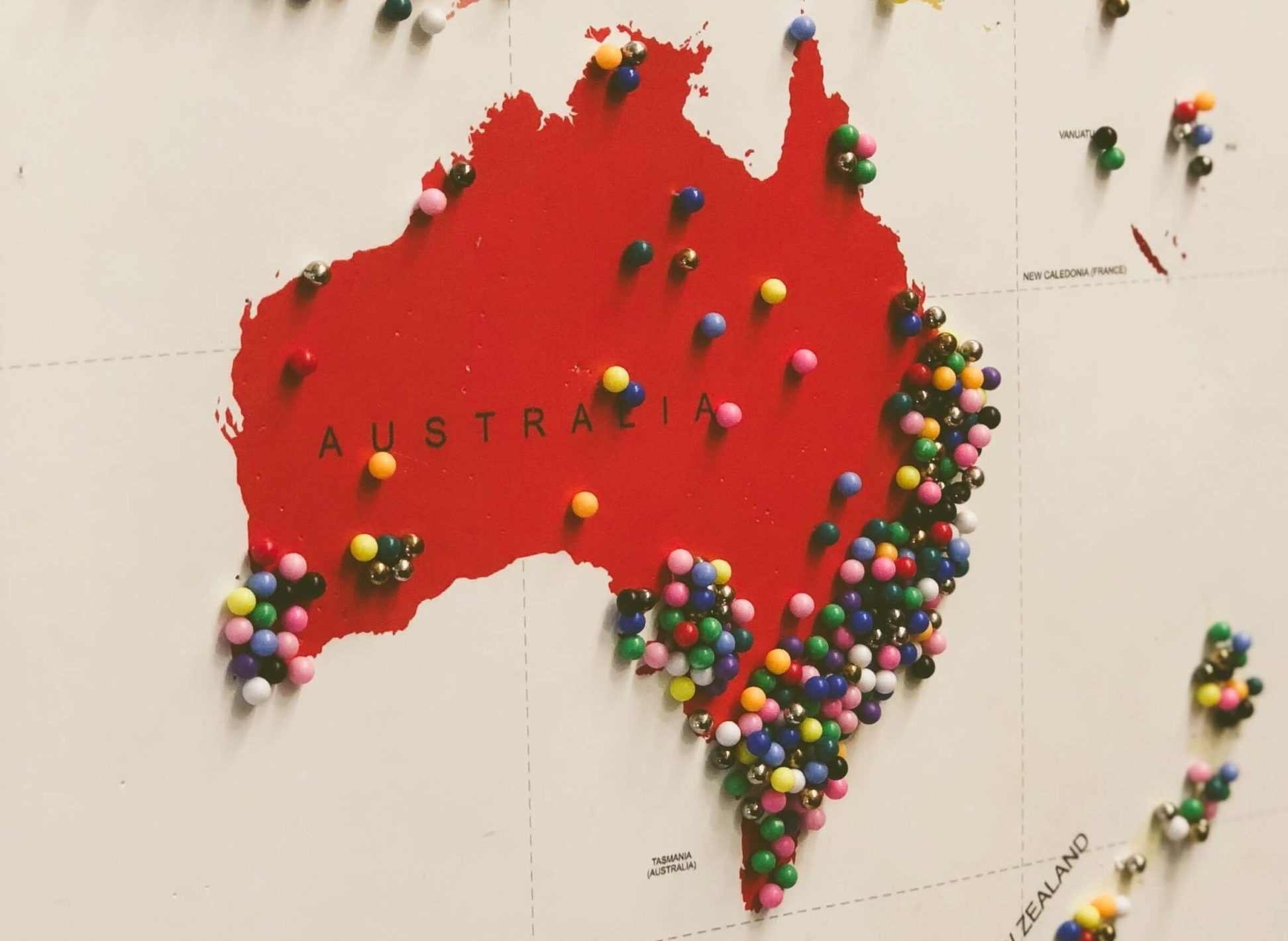 Close Up of Australia on a Map